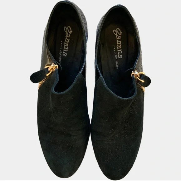Gamin Tames suede / leather zip up medium black heel - as new - Picture 2 of 6